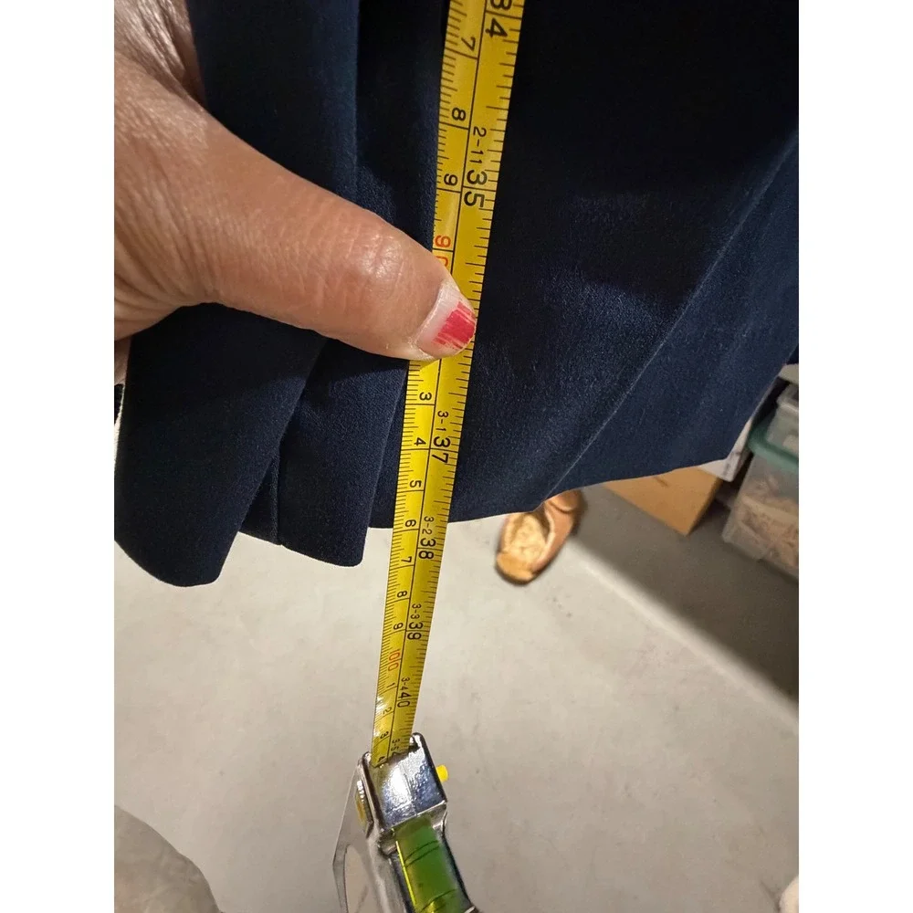 Liz Claiborne Lizsport Kylie Navy‎ Blue Pleated Straight Leg Trousers Size 8 - Picture 2 of 8